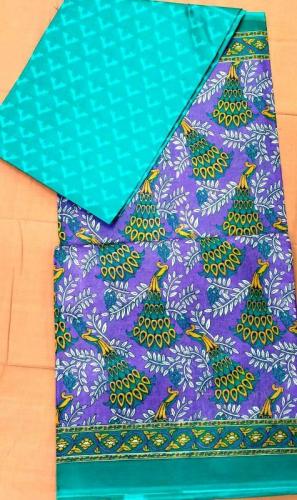POWERLOOM PRINTED SAREES WITH BLOUSE